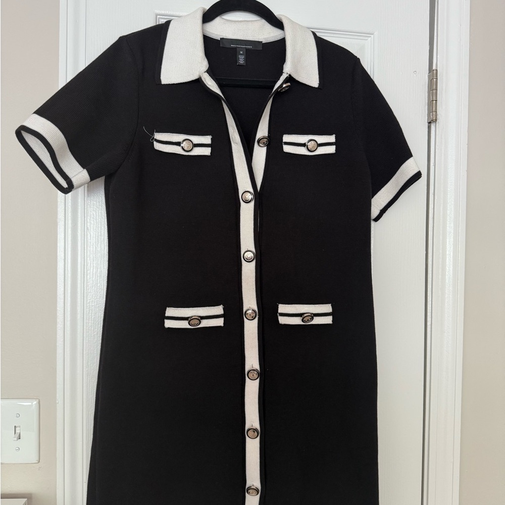 White House Black Market Black and White Mini Dress